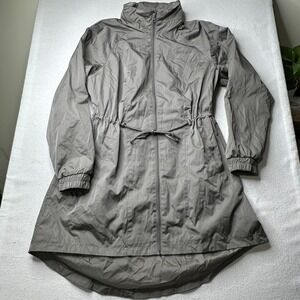 Stylus Women Gray Lightweight Full Zip Drawstring Waist Jacket L